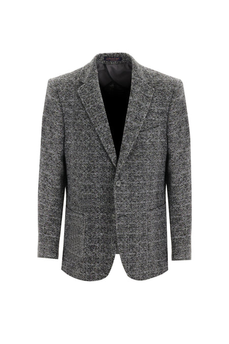 Orta Füme Relaxed Fit Rahat Kesim Yünlü Örme Ceket