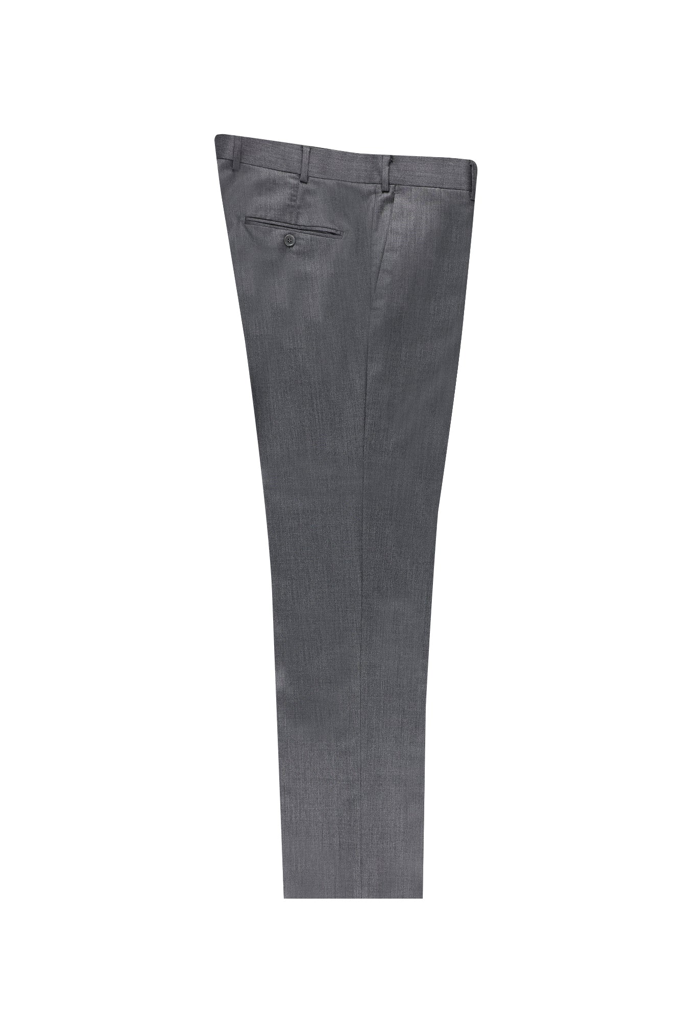 Orta Gri Slim Fit Dar Kesim Yün Klasik Kumaş Pantolon