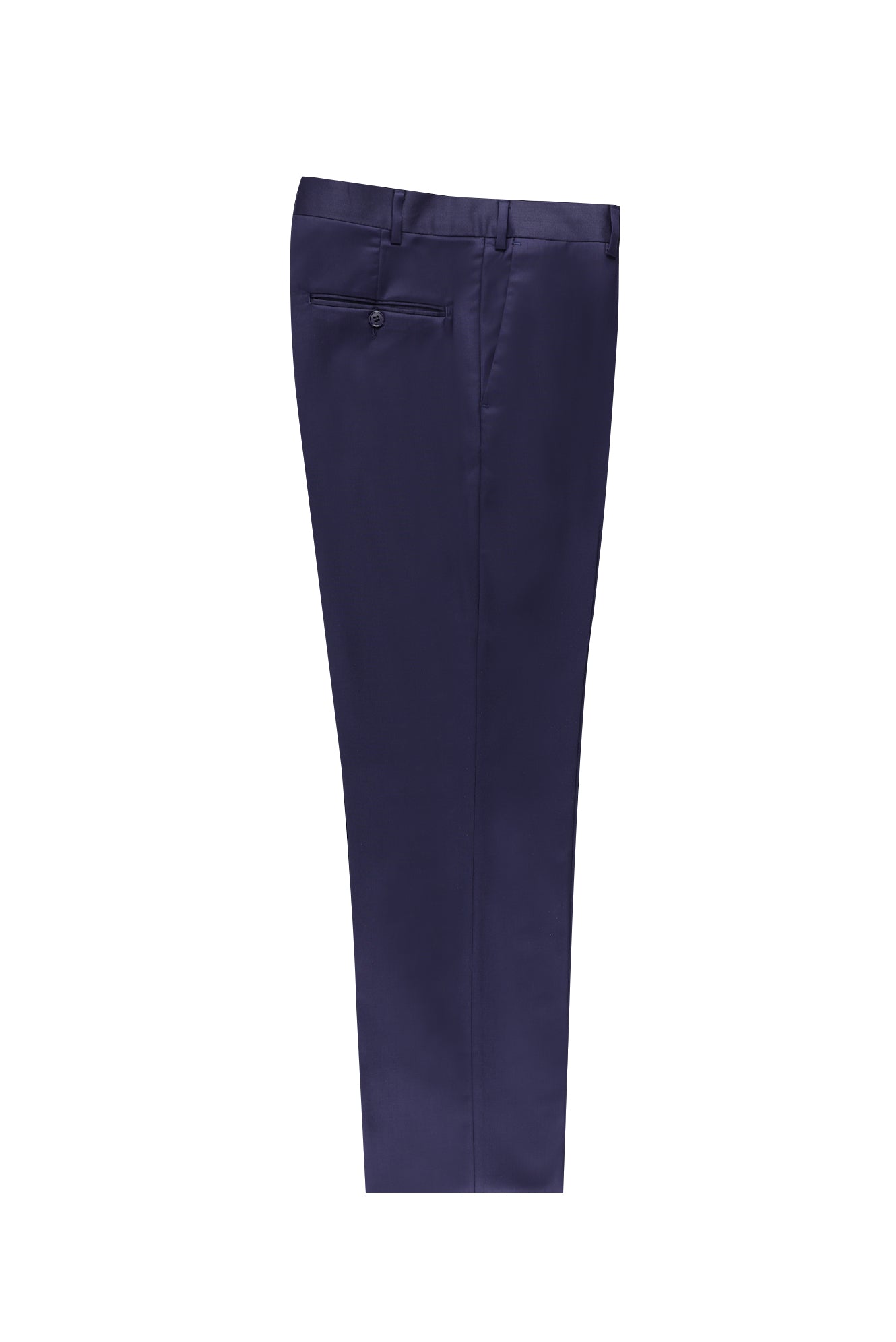 Açık Lacivert Regular Fit Yün Flanel Klasik Kumaş Pantolon