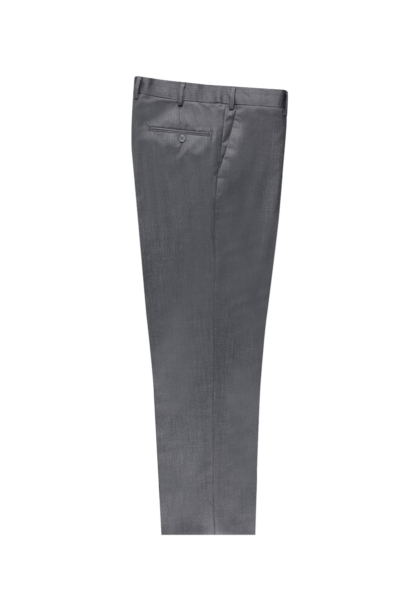 Açık Antrasit Slim Fit Dar Kesim Yün Klasik Kumaş Pantolon