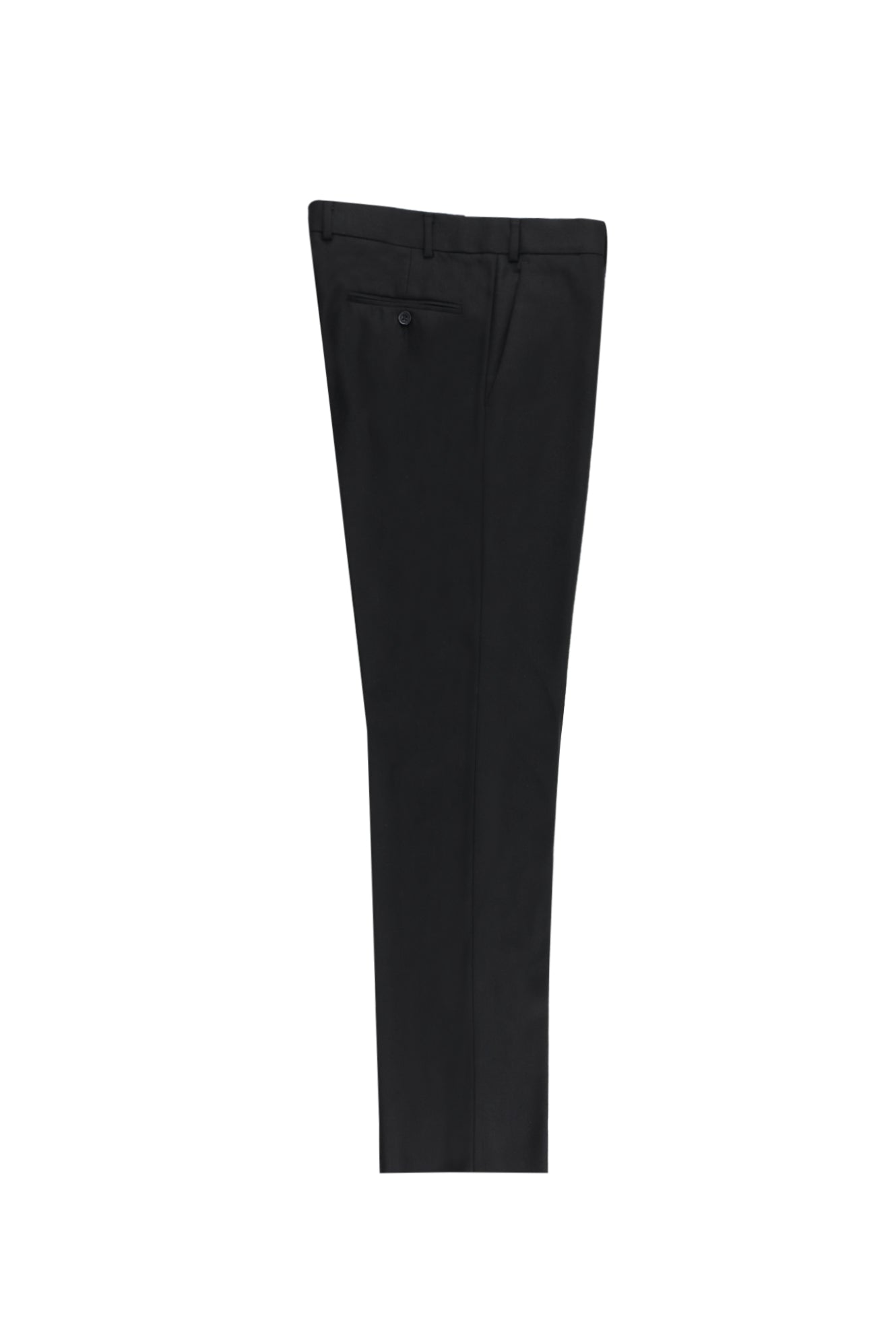 Siyah Regular Fit Kaşmirli Flanel Kumaş Pantolon