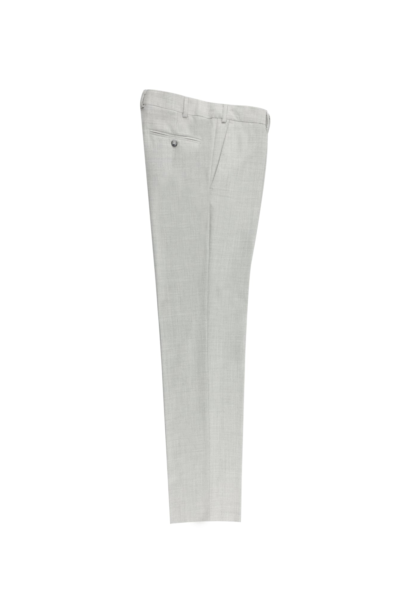 Açık Gri Slim Fit Dar Kesim Kaşmirli Flanel Kumaş Pantolon