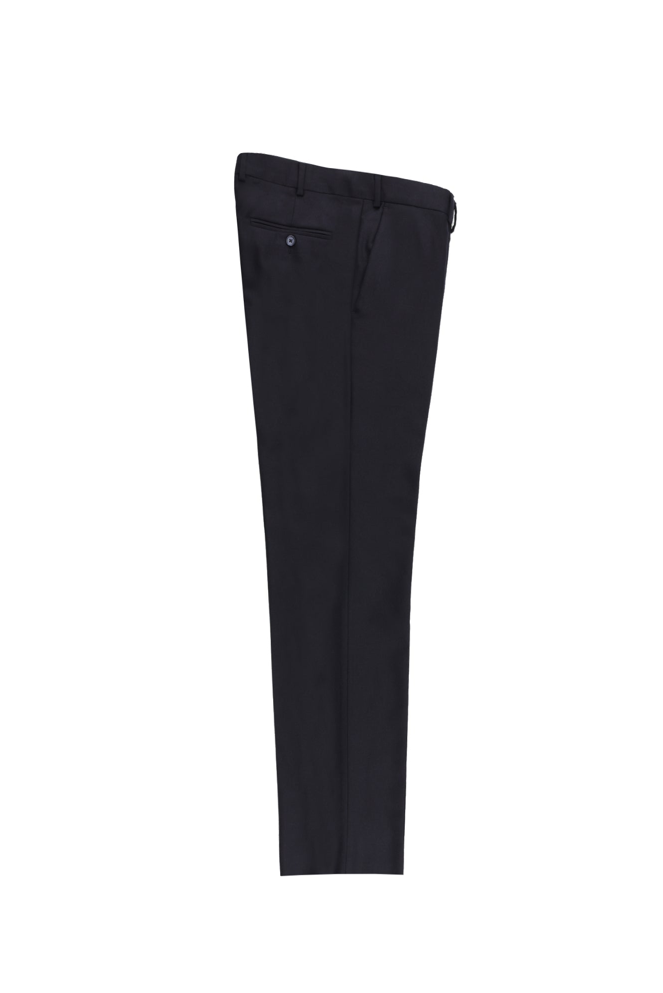 Orta Lacivert Slim Fit Dar Kesim Kaşmirli Kaşmirli Flanel Kumaş Pantolon
