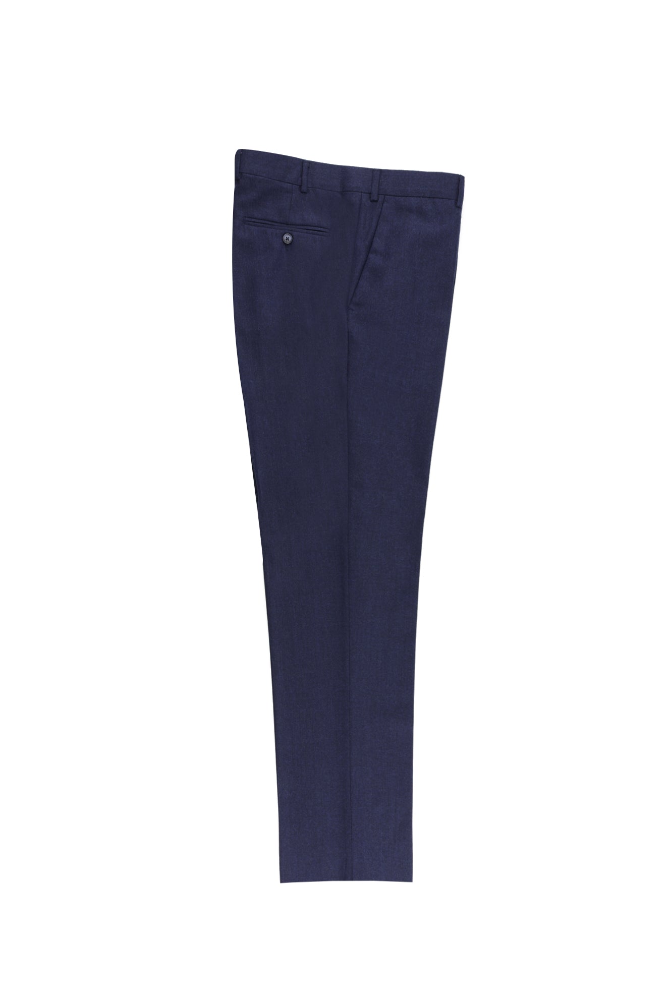Koyu Mavi  Relaxed Fit Rahat Kesim Kaşmirli Flanel Kumaş Pantolon