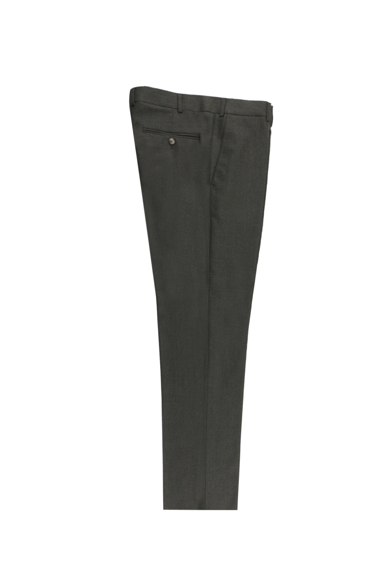 Orta Haki Regular Fit Kaşmirli Flanel Kumaş Pantolon