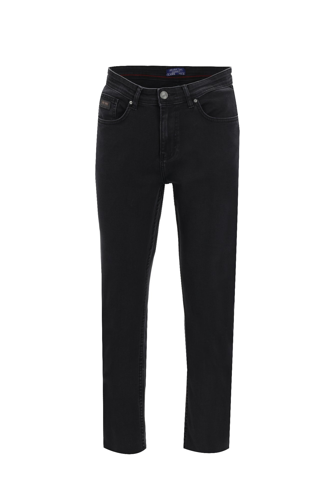 Siyah Slim Fit Dar Kesim Örme Likralı Denim Pantolon