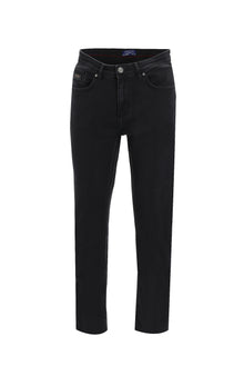 Siyah Slim Fit Dar Kesim Örme Likralı Denim Pantolon