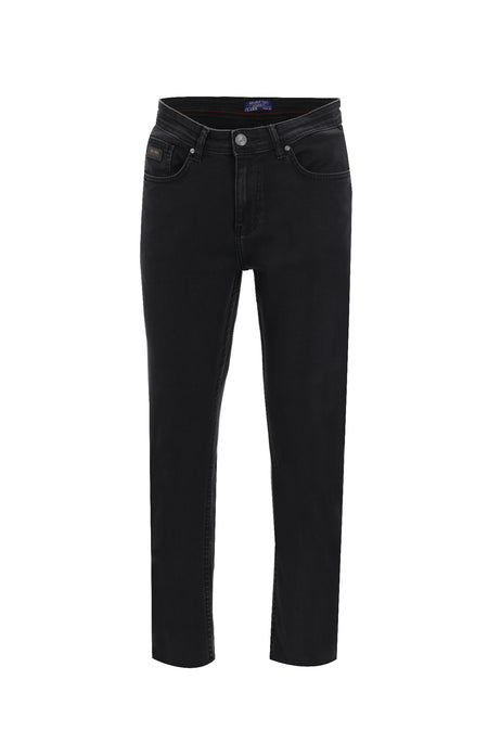 Siyah Slim Fit Dar Kesim Örme Likralı Denim Pantolon