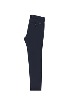 Koyu Lacivert Relax Fit Rahat Kesim Likralı Kanvas / Chino Pantolon
