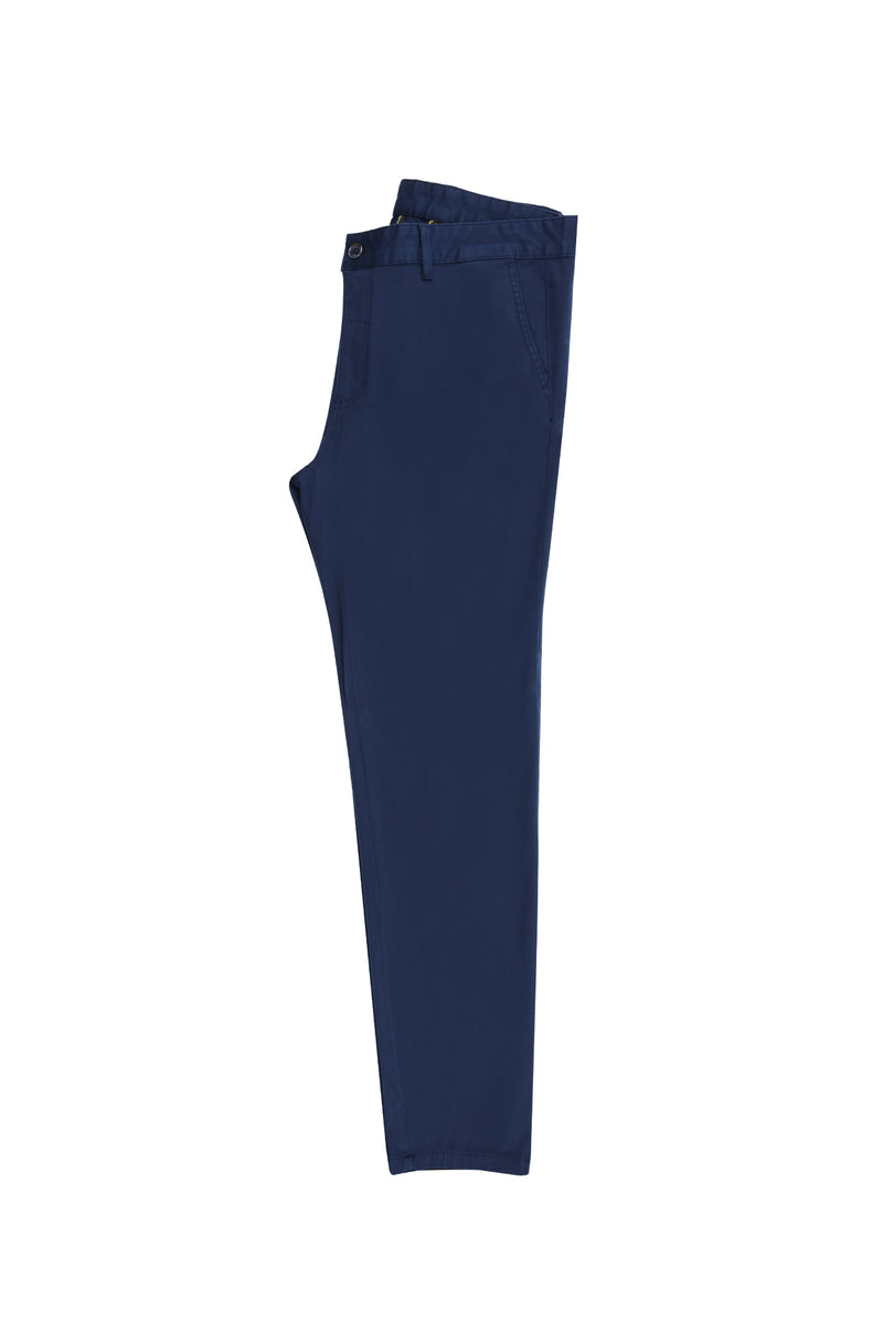 İndigo Relax Fit Rahat Kesim Likralı Kanvas / Chino Pantolon