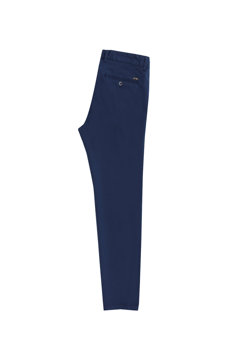 İndigo Relax Fit Rahat Kesim Likralı Kanvas / Chino Pantolon
