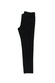 Siyah Regular Fit Likralı Kadife Pantolon