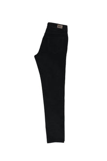 Siyah Regular Fit Likralı Kadife Pantolon