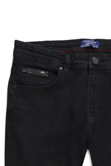 Siyah Slim Fit Dar Kesim Pamuk Denim Pantolon-Abdullah Ki??l?