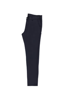 Koyu Lacivert Slim Fit Dar Kesim Likralı Kanvas / Chino Pantolon