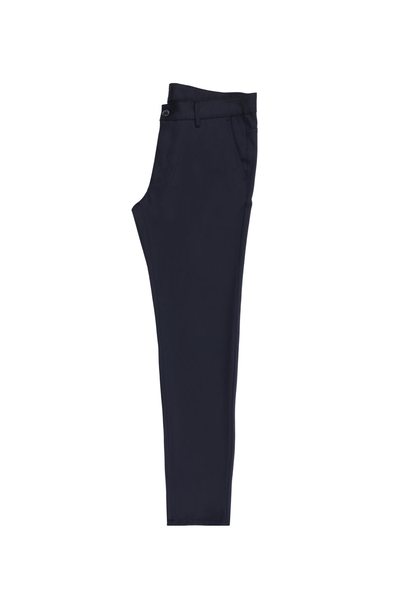 Koyu Lacivert Slim Fit Dar Kesim Likralı Kanvas / Chino Pantolon