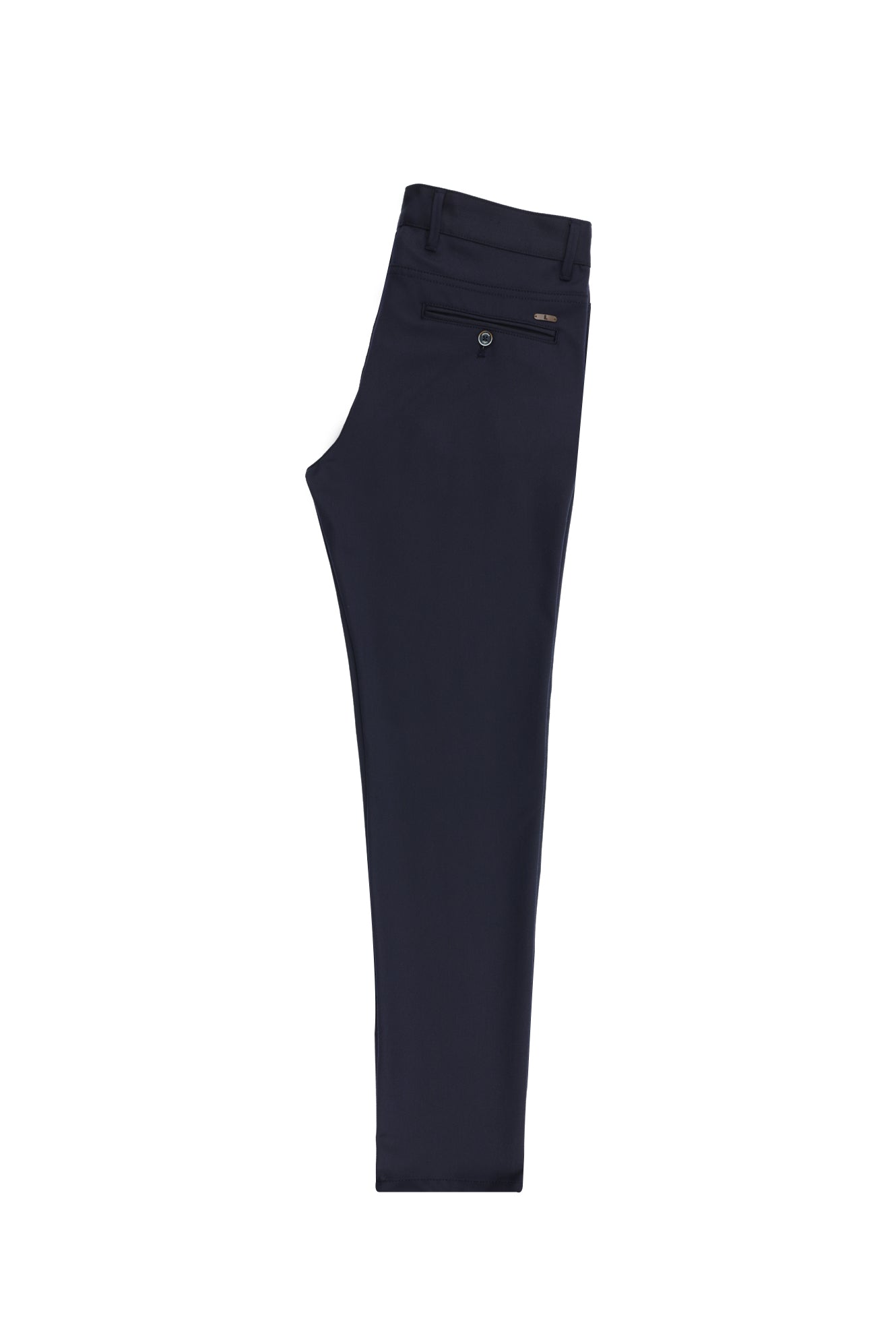 Koyu Lacivert Slim Fit Dar Kesim Likralı Kanvas / Chino Pantolon