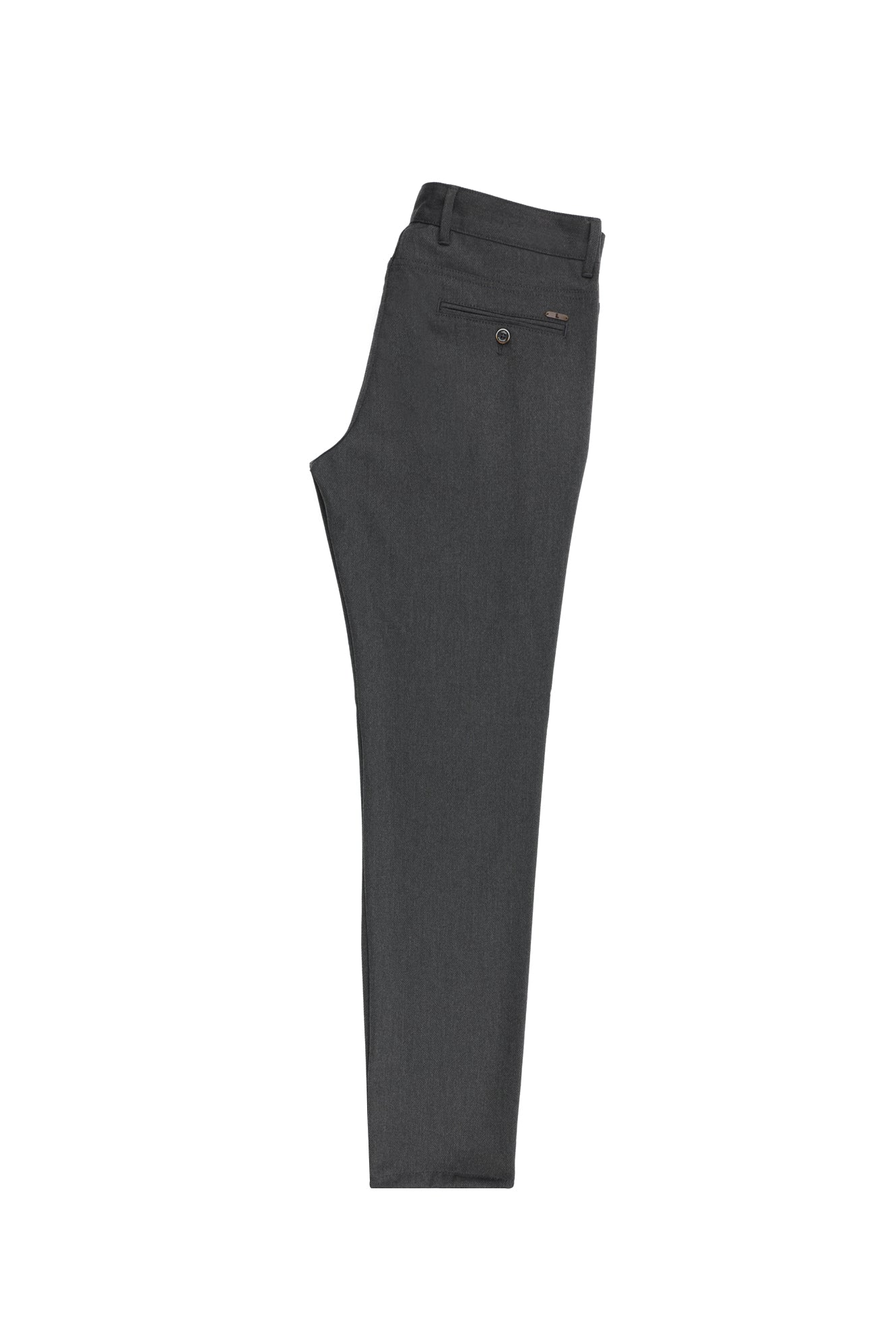 Koyu Antrasit Slim Fit Dar Kesim Likralı Kanvas / Chino Pantolon