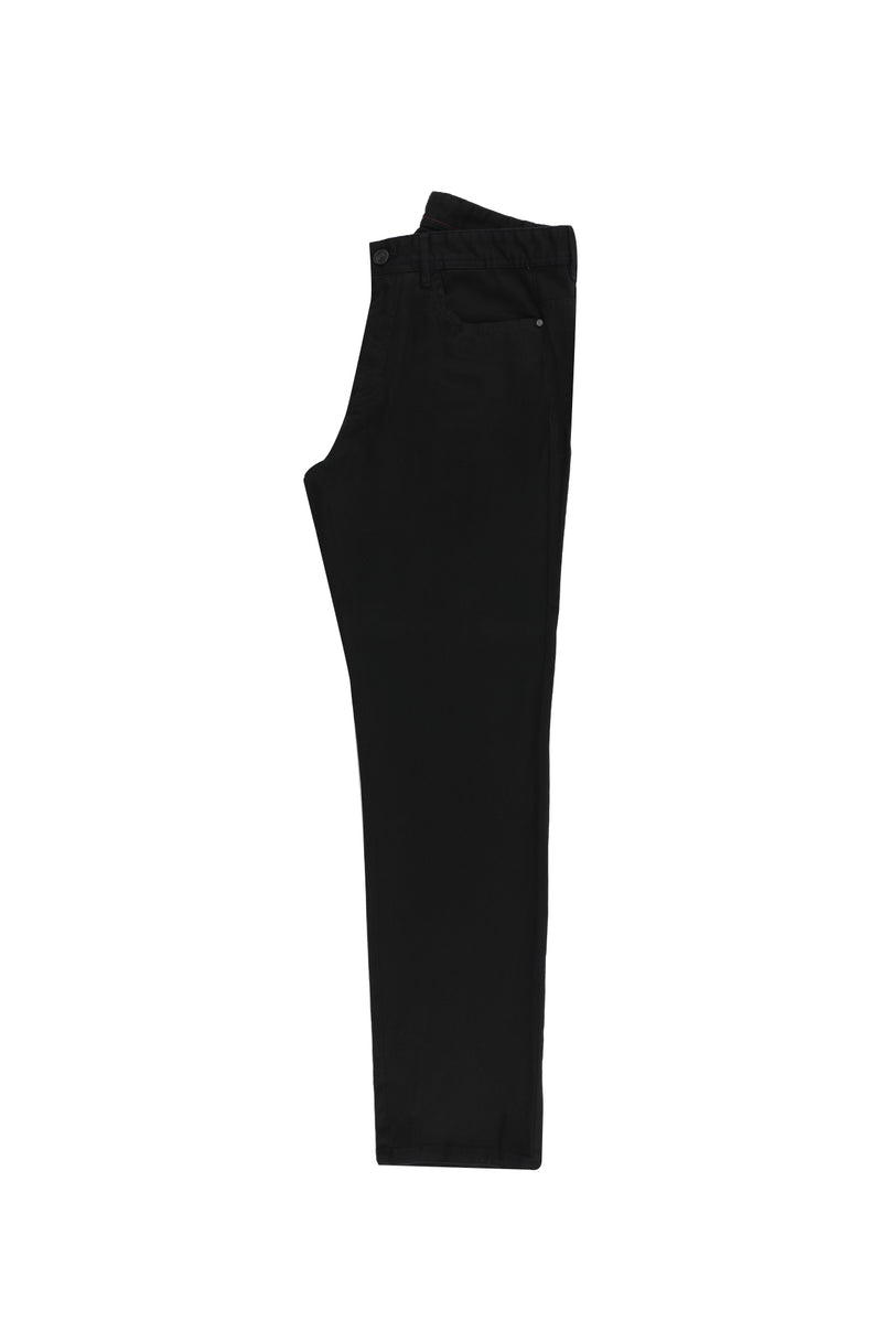 Siyah Relaxed Fit Rahat Kesim Likralı Kanvas / Chino Pantolon