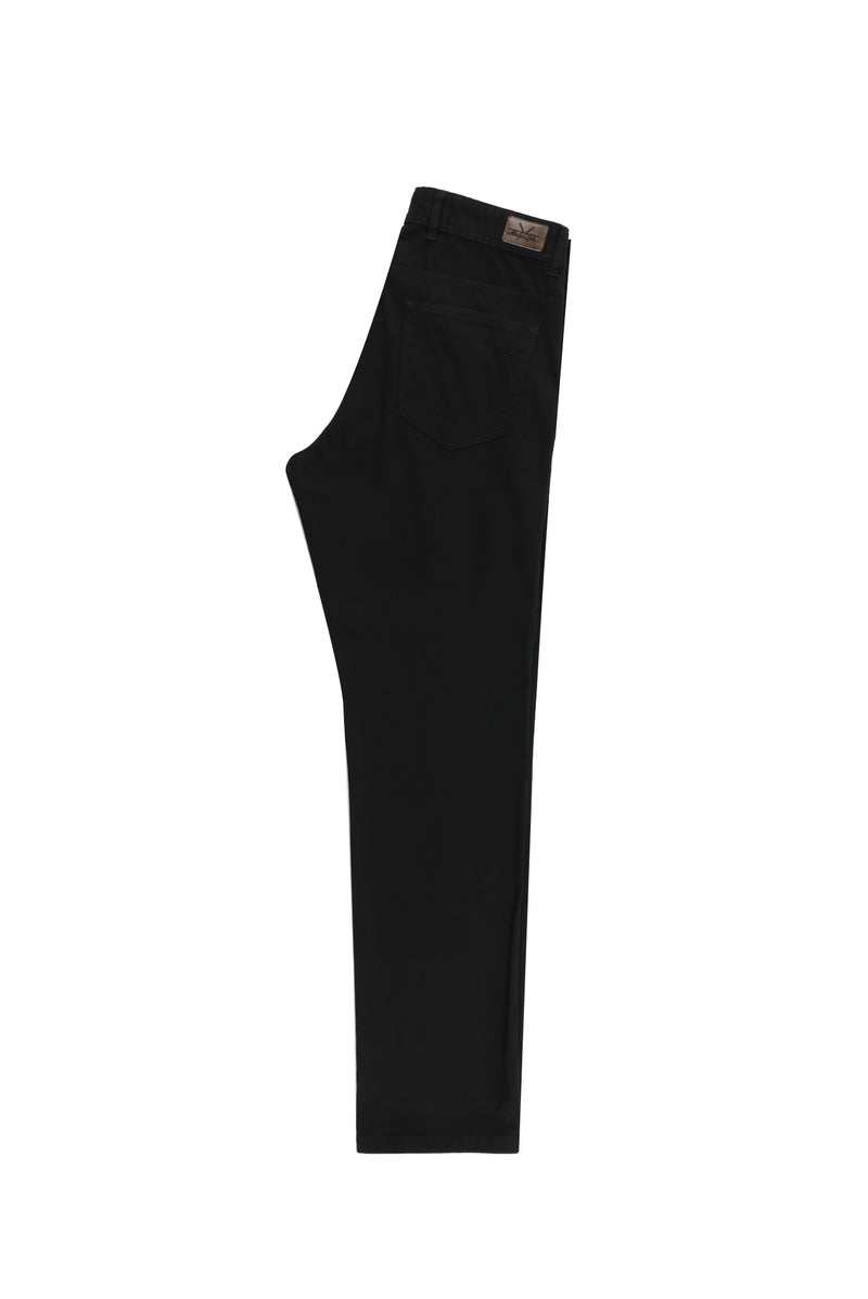 Siyah Relaxed Fit Rahat Kesim Likralı Kanvas / Chino Pantolon