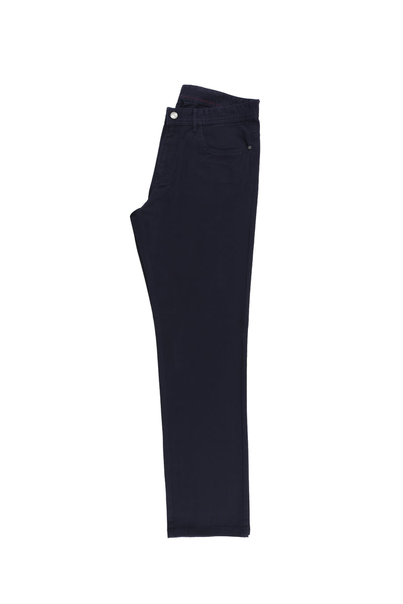 Orta Lacivert Relax Fit Rahat Kesim Likralı Kanvas / Chino Pantolon