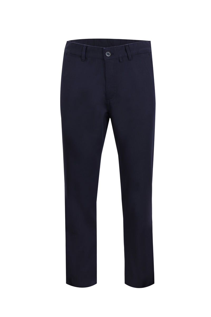 Koyu Lacivert Regular Fit Likralı Kanvas / Chino Pantolon