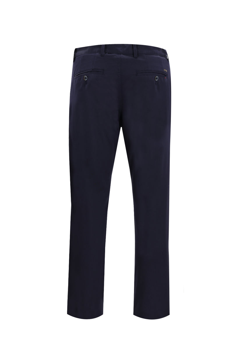 Koyu Lacivert Regular Fit Likralı Kanvas / Chino Pantolon