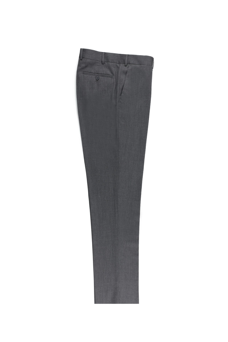 Orta Gri 6 Drop Regular Fit Standart Kesim Yün Klasik Kuma? Pantolon-Abdullah Ki??l?