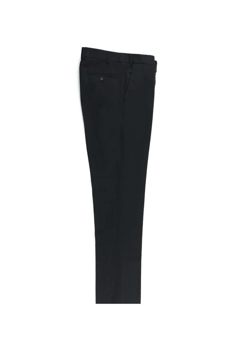 Siyah Regular Fit Yünlü Klasik Kumaş Pantolon
