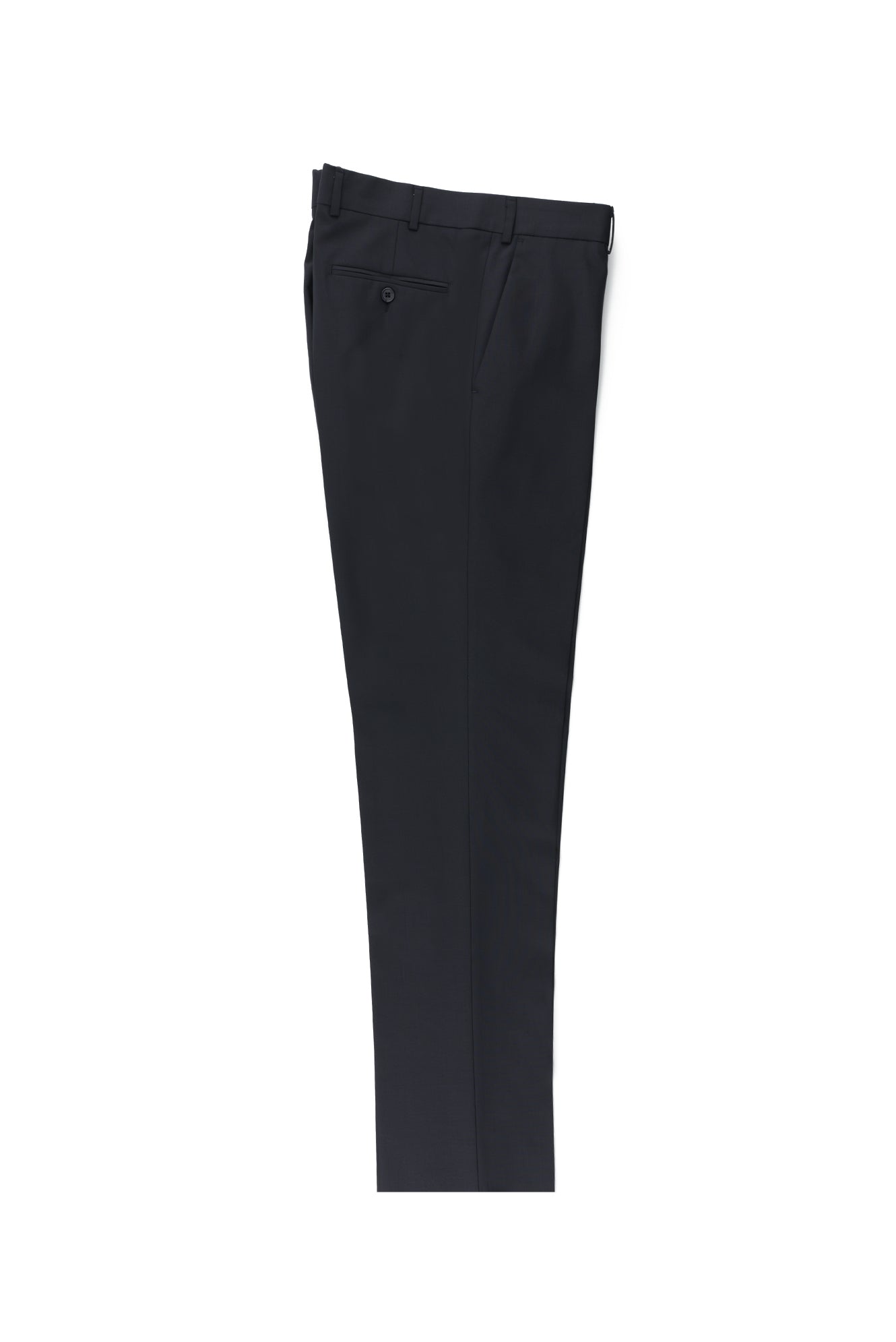 Siyah Lacivert Slim Fit Dar Kesim Yünlü Klasik Kumaş Pantolon