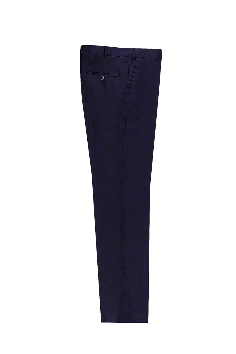 Koyu Lacivert 4 Drop Relaxed Fit Rahat Kesim Yünlü Klasik Kuma? Pantolon-Abdullah Ki??l?