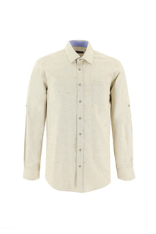 Krem Uzun Kol Regular Fit Oduncu Gömlek