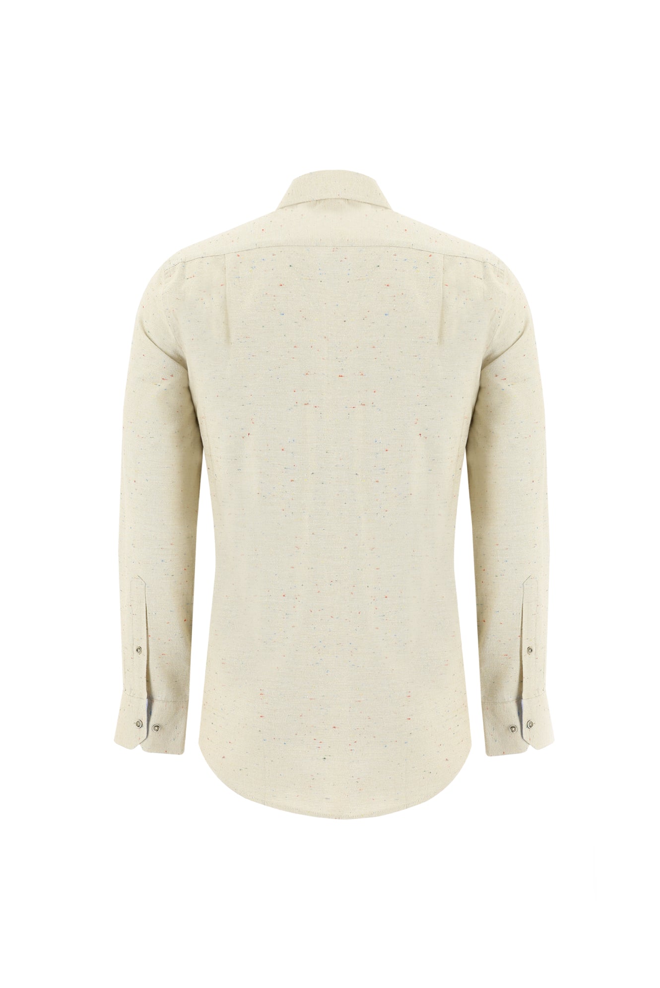 Krem Uzun Kol Regular Fit Oduncu Gömlek