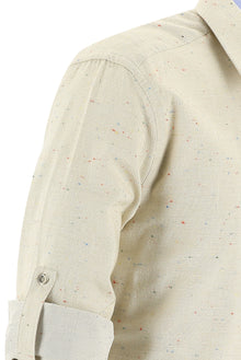 Krem Uzun Kol Regular Fit Oduncu Gömlek