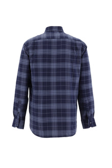 Koyu Lacivert Uzun Kol Regular Fit Ekose Pamuk Gömlek