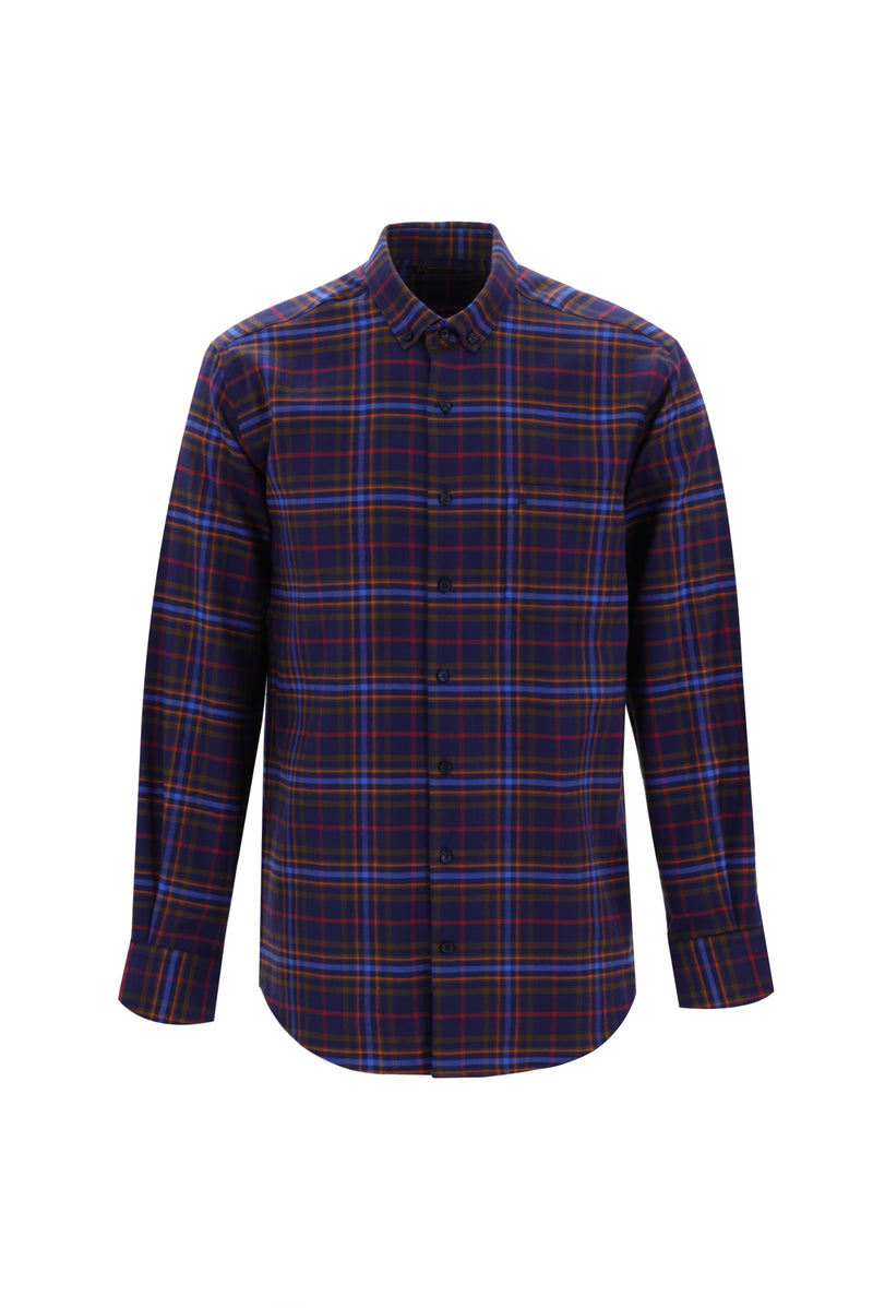 Kiremit Uzun Kol Regular Fit Ekose Pamuk Gömlek