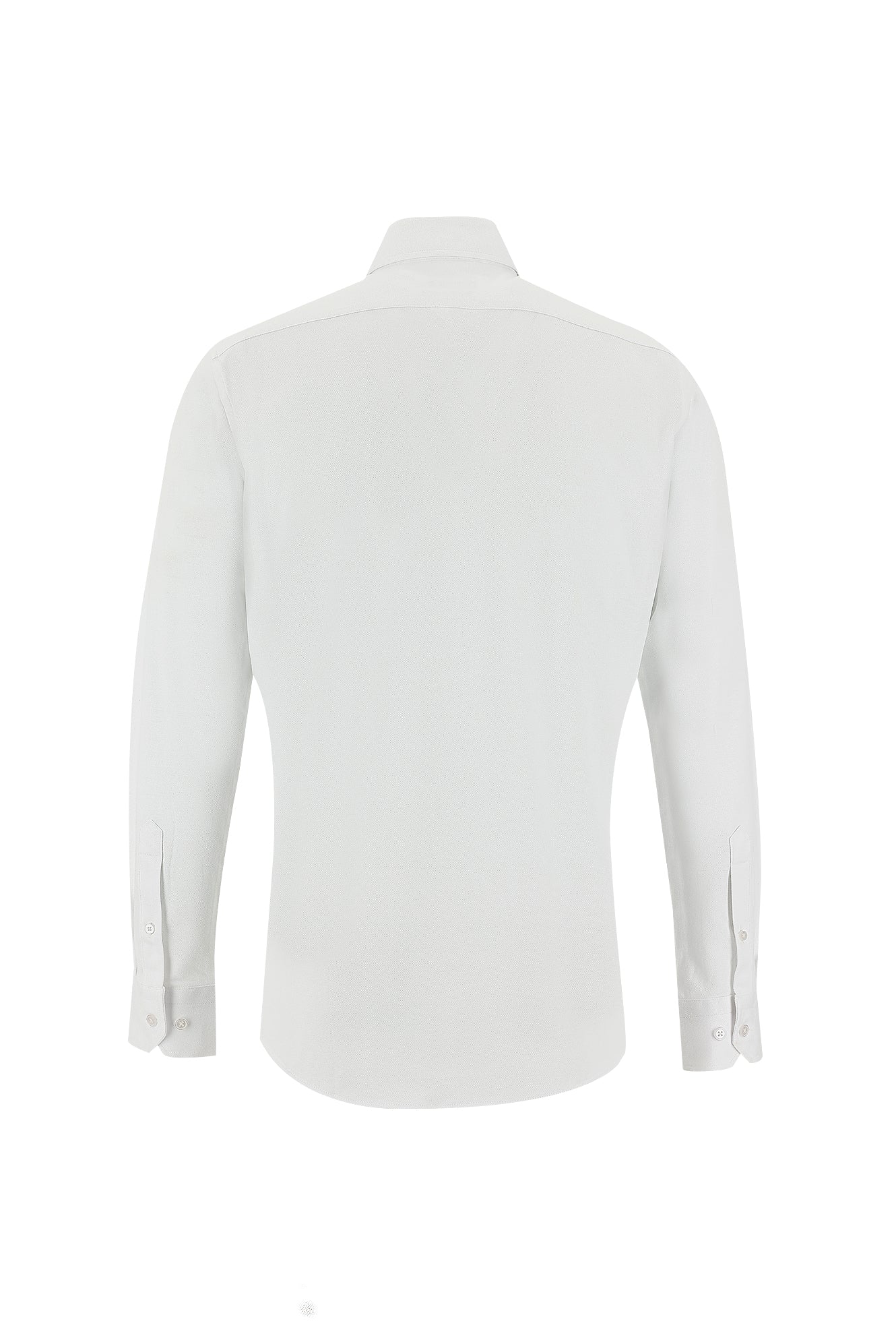 Beyaz Uzun Kol Slim Fit Dar Kesim Desenli Pamuk Gömlek