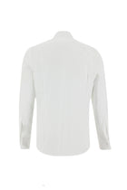 Beyaz Uzun Kol Slim Fit Dar Kesim Desenli Manşetli Pamuk Gömlek