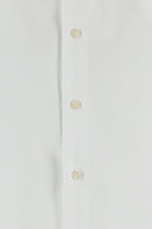 Beyaz Uzun Kol Slim Fit Dar Kesim Desenli Manşetli Pamuk Gömlek