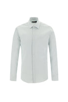 Mint Ye?ili Uzun Kol Slim Fit Dar Kesim Klasik Desenli Pamuk Gömlek-Abdullah Ki??l?