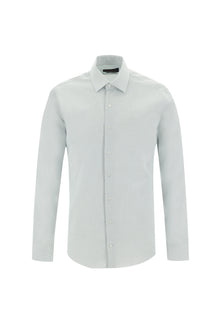 Mint Ye?ili Uzun Kol Slim Fit Dar Kesim Klasik Desenli Pamuk Gömlek-Abdullah Ki??l?