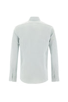 Mint Ye?ili Uzun Kol Slim Fit Dar Kesim Klasik Desenli Pamuk Gömlek-Abdullah Ki??l?