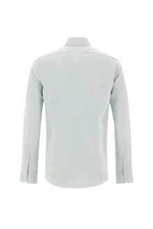 Mint Ye?ili Uzun Kol Slim Fit Dar Kesim Klasik Desenli Pamuk Gömlek-Abdullah Ki??l?