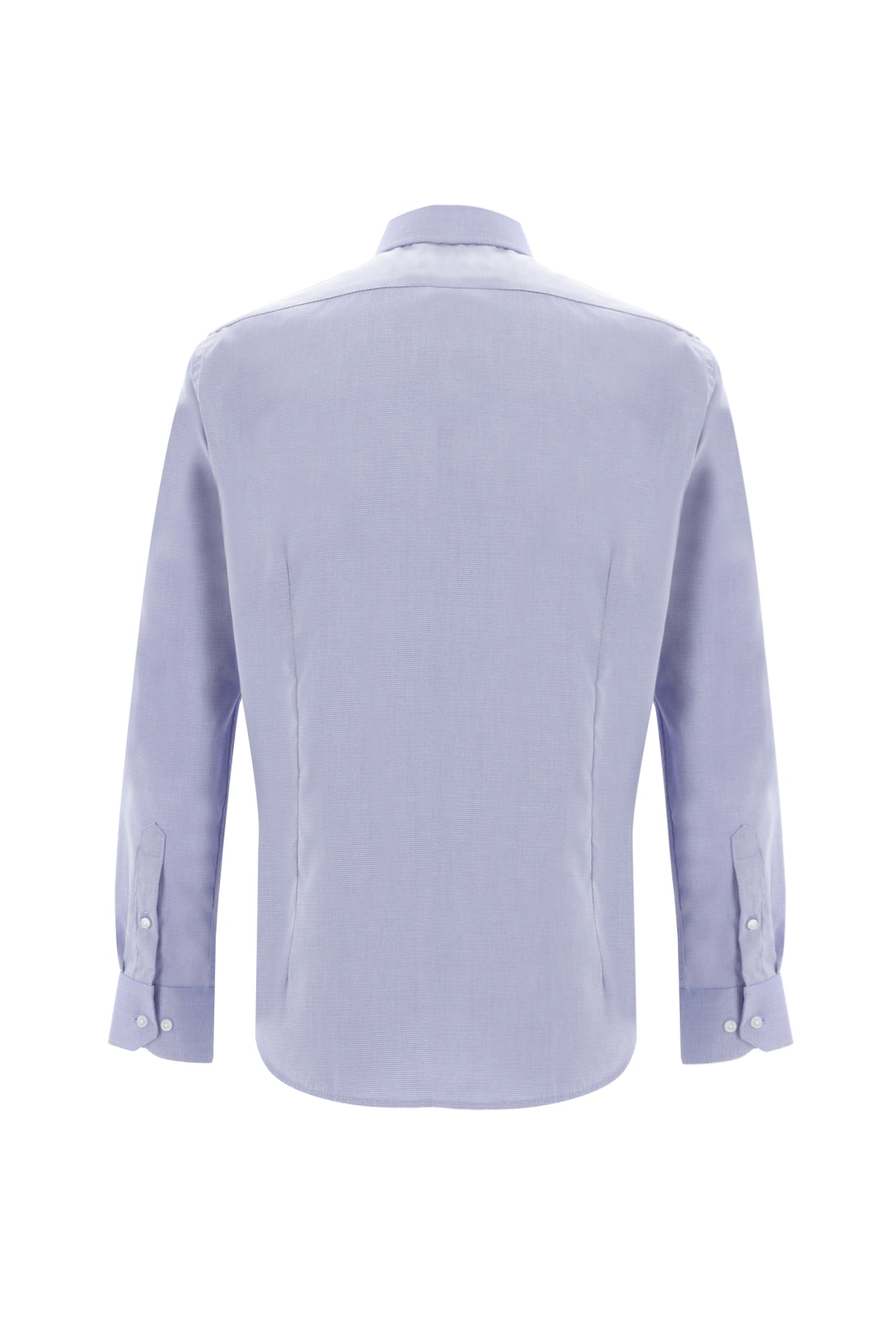 Mavi Uzun Kol Slim Fit Dar Kesim Desenli Klasik Pamuk Gömlek