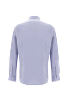 Mavi Uzun Kol Slim Fit Dar Kesim Desenli Klasik Pamuk Gömlek