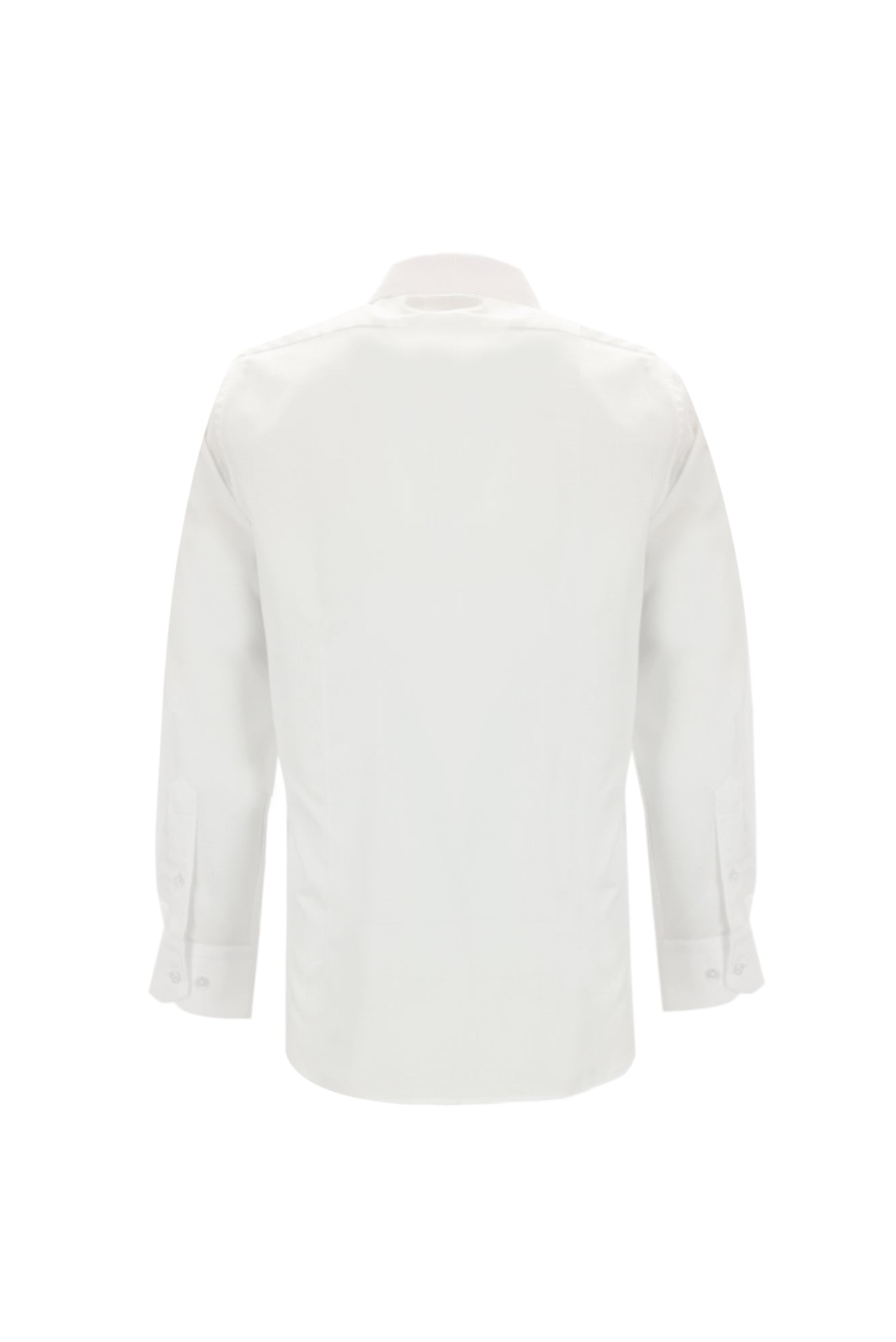 Beyaz Uzun Kol Slim Fit Dar Kesim Desenli Spor Pamuk Gömlek