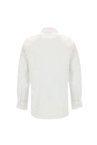 Beyaz Uzun Kol Slim Fit Dar Kesim Desenli Spor Pamuk Gömlek