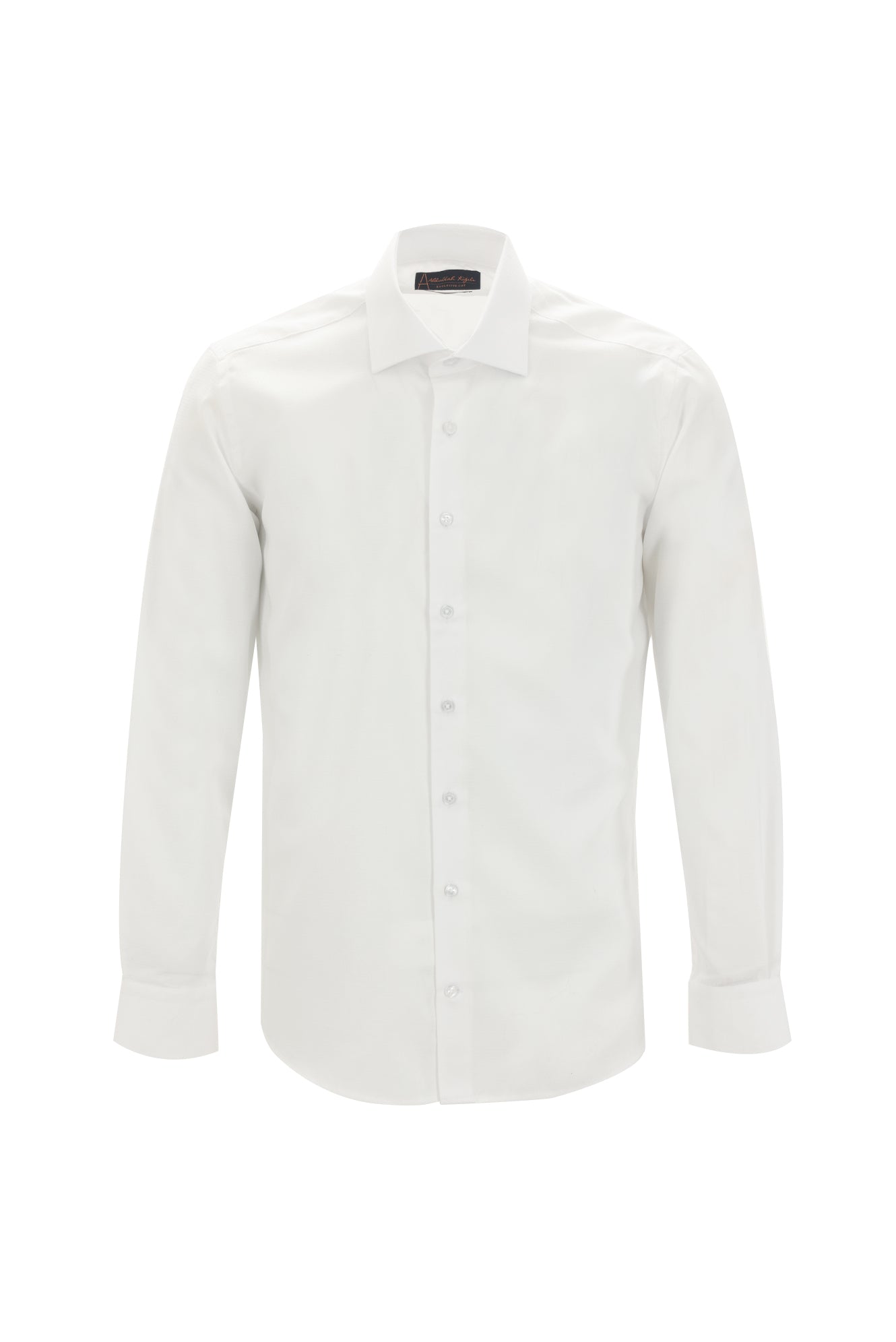 Beyaz Uzun Kol Slim Fit Dar Kesim Desenli Spor Pamuk Gömlek