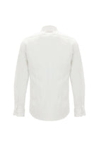 Beyaz Uzun Kol Slim Fit Dar Kesim Desenli Spor Pamuk Gömlek