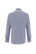 Koyu Lacivert Uzun Kol Slim Fit Dar Kesim Desenli Spor Pamuk Gömlek